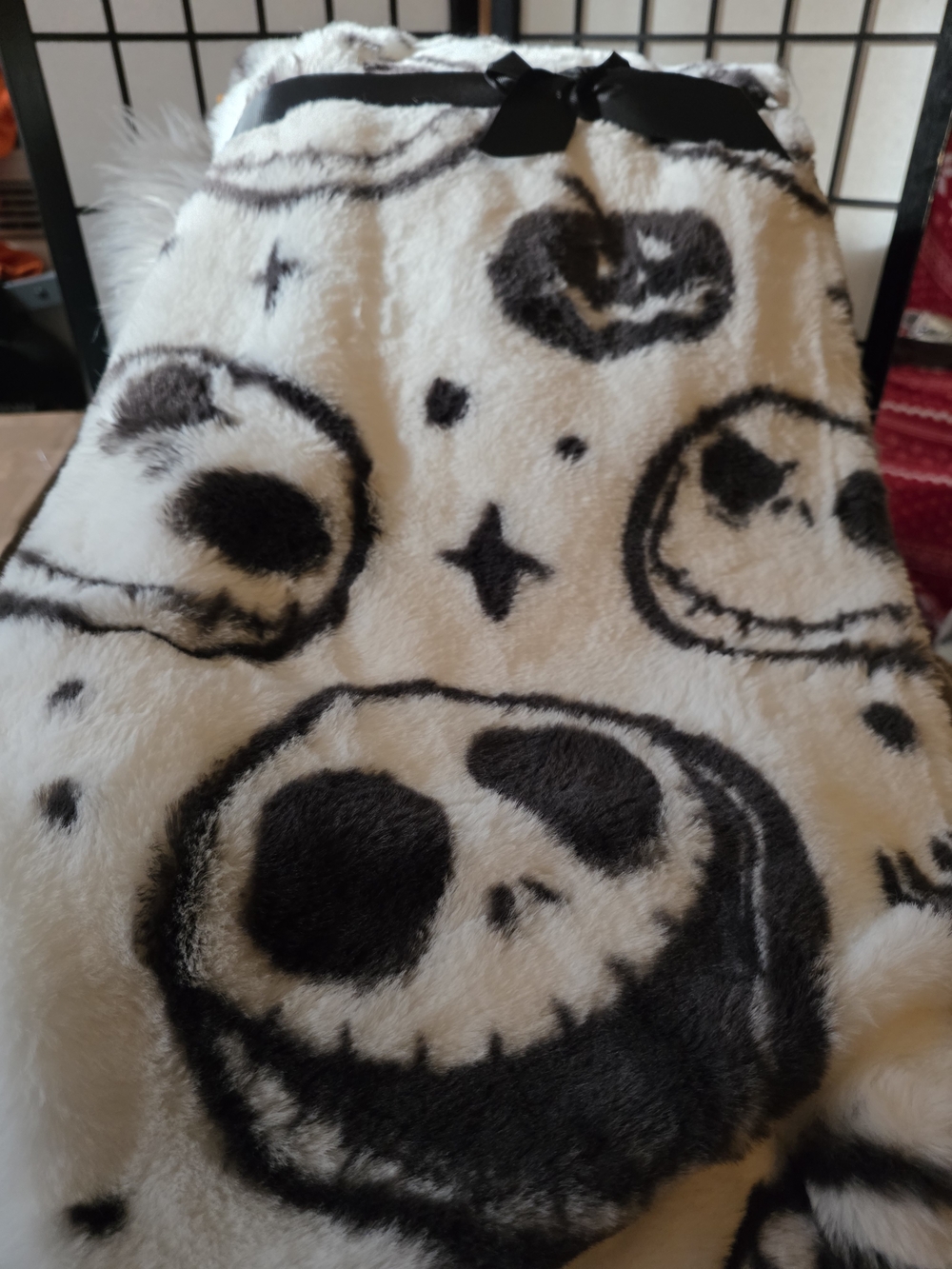 Disney Black and White Plush Nightmare Before Christmas Blanket